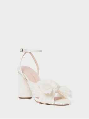 Loeffler Randall Camellia Pearl Pleated Bow Heel